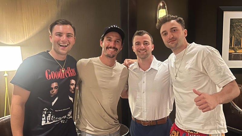 From left: Jimmie Armentani, Phillies catcher Garrett Stubbs, George Armentani and John Armentani. 