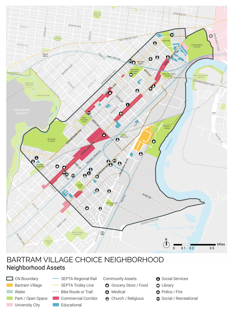 Map showing the boundaries of the neighborhood