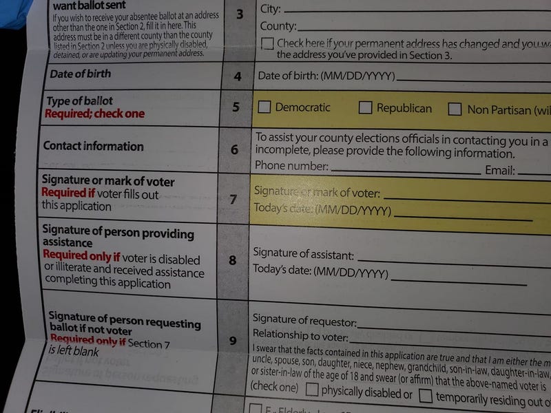 The GA Secretary of State has mailed the Absentee Ballot Request Form to Voters