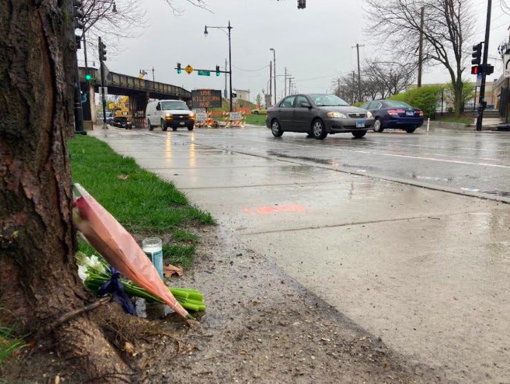bicyclist killed along Milwaukee Avenue, memorial