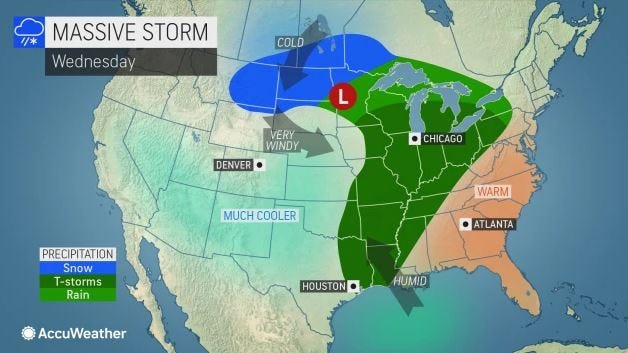 Massive storm Wednesday