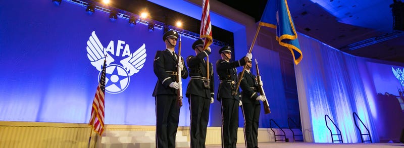 airmen present colors at an Air Force Association function