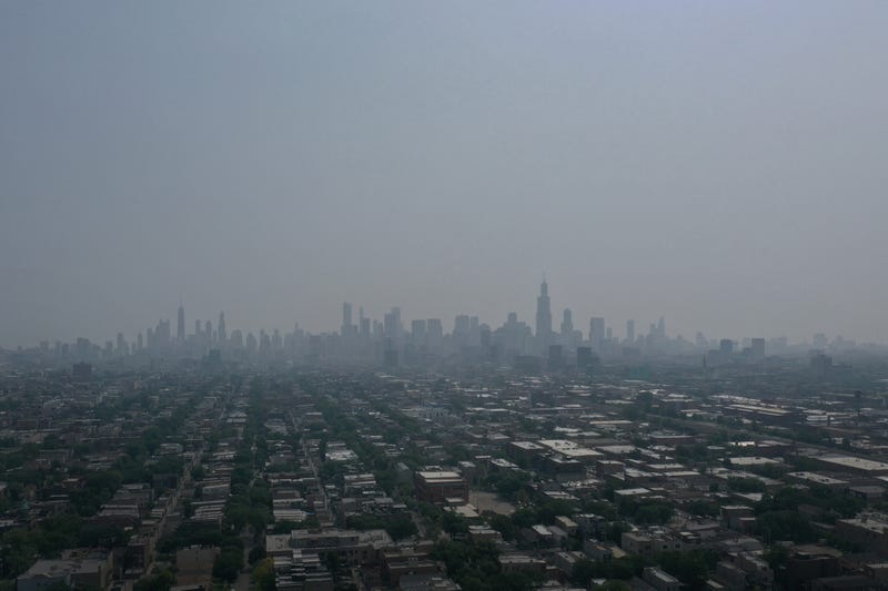 smoke over Chicago skies