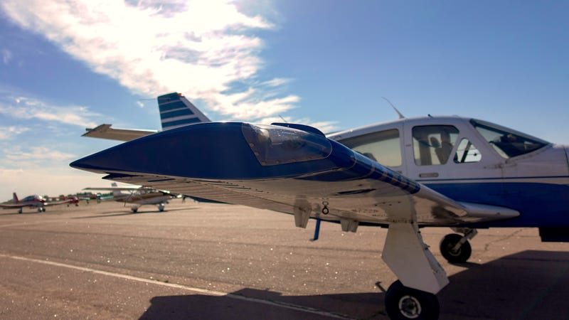 Light aircraft at an airport