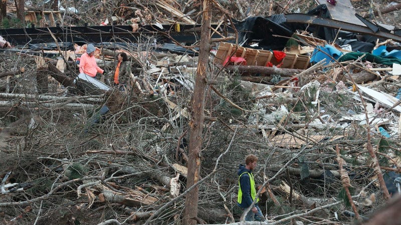 Remains of shattered homes along Lee Road 38 after a F-3 tornado on Monday, March 4, 2019, in Beauregard.