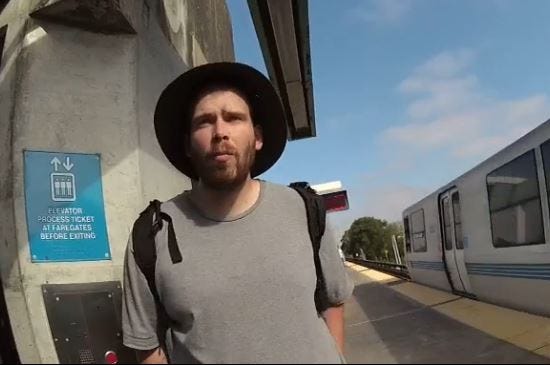 John Lee Cowell, 27, is shown in this image from an officer's body camera during a previous encounter with police.