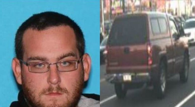 31-year-old Michael John Altomari was last seen driving a red Chevy Silverado with Pennsylvania tag ZKX-2019. Police said he is considered armed and dangerous.