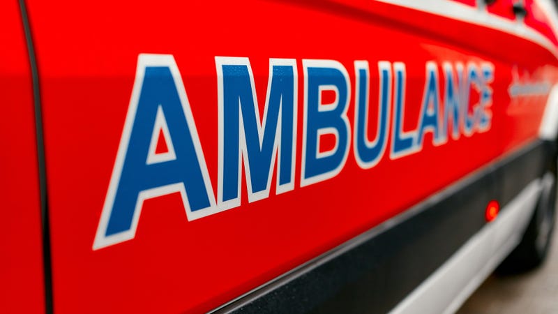 ambulance side view - stock photo