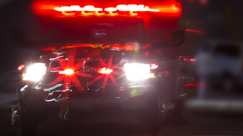 An ambulance rushes to the scene of an accident