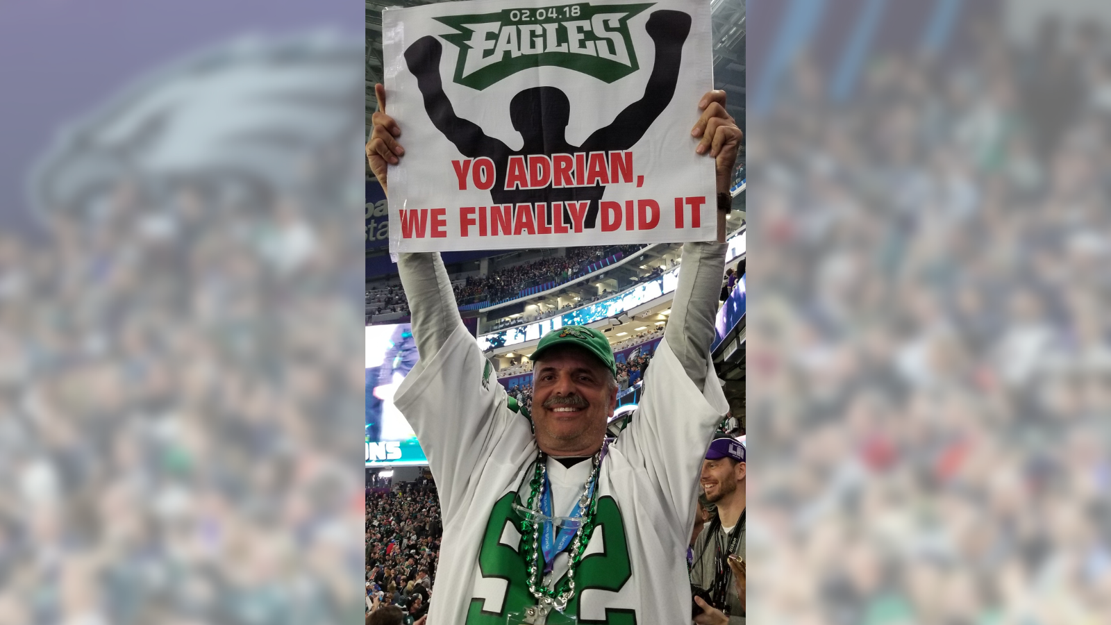Loyal Philly sports season ticketholder stands out at games with original signs