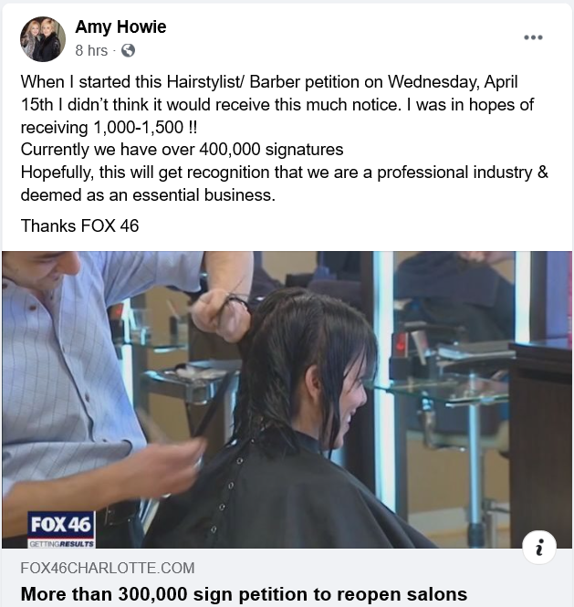 Petition to Re-Open Hair Salons