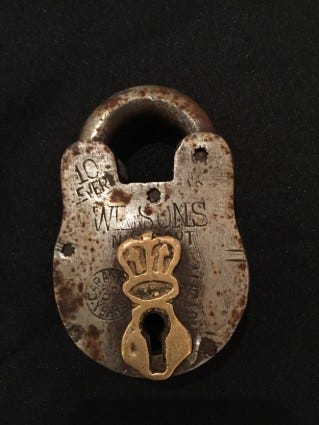 Ornate lock left at gravesite
