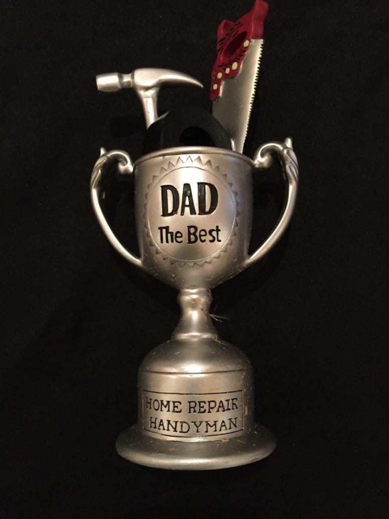Trophy left at father's gravesite