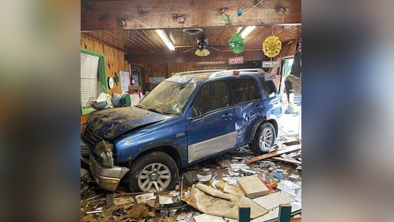 Photo of the vehicle that crashed into a preschool in Anderson, Calif. on March 3, 2022 when the school was occupied. Of the 19 children in the room, 14 were sent to the hospital.