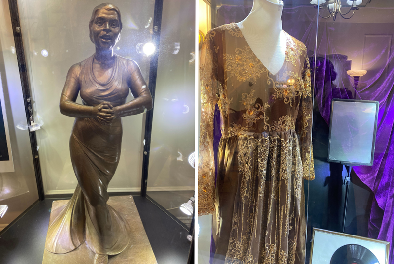 A bronze statue of Marian Anderson and one of her gowns are just a couple of the items on display at the newly reopened Marian Anderson Museum and Historical Society.