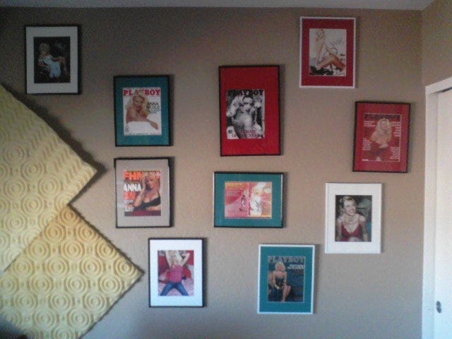 My office is covered in Anna Nicole Magazine covers