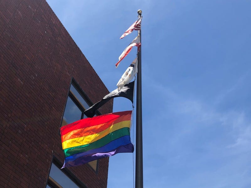Antioch displays the LGBTQ pride flag after some intense debate in June 2019.