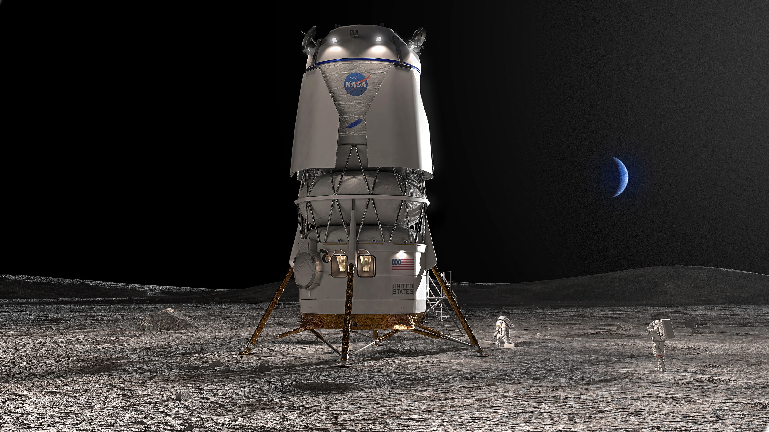 NASA picks Bezos' Blue Origin to build lunar landers for moonwalkers