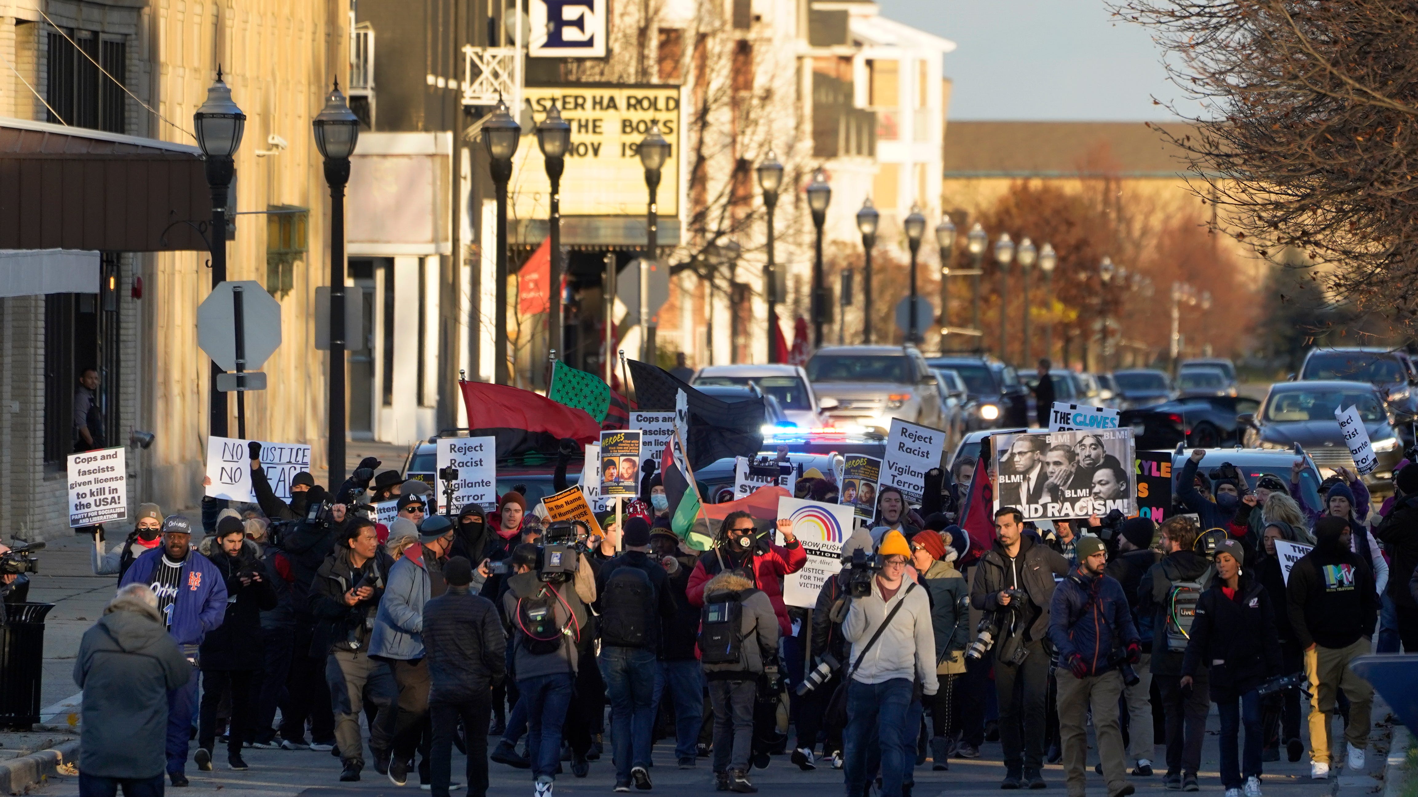 Protesters trace route Rittenhouse took in Kenosha