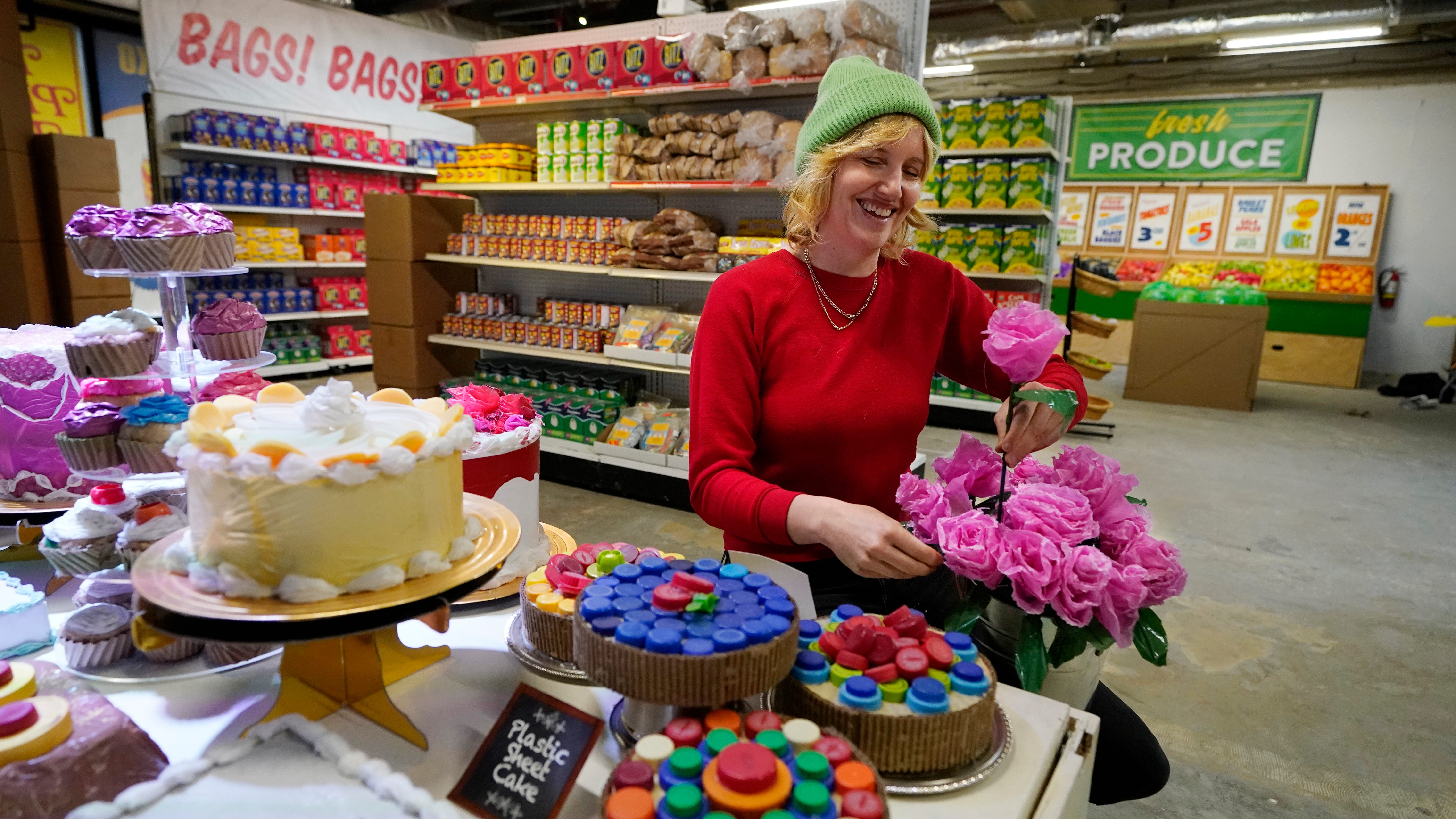 Plastic as art? Entire grocery store created from discards