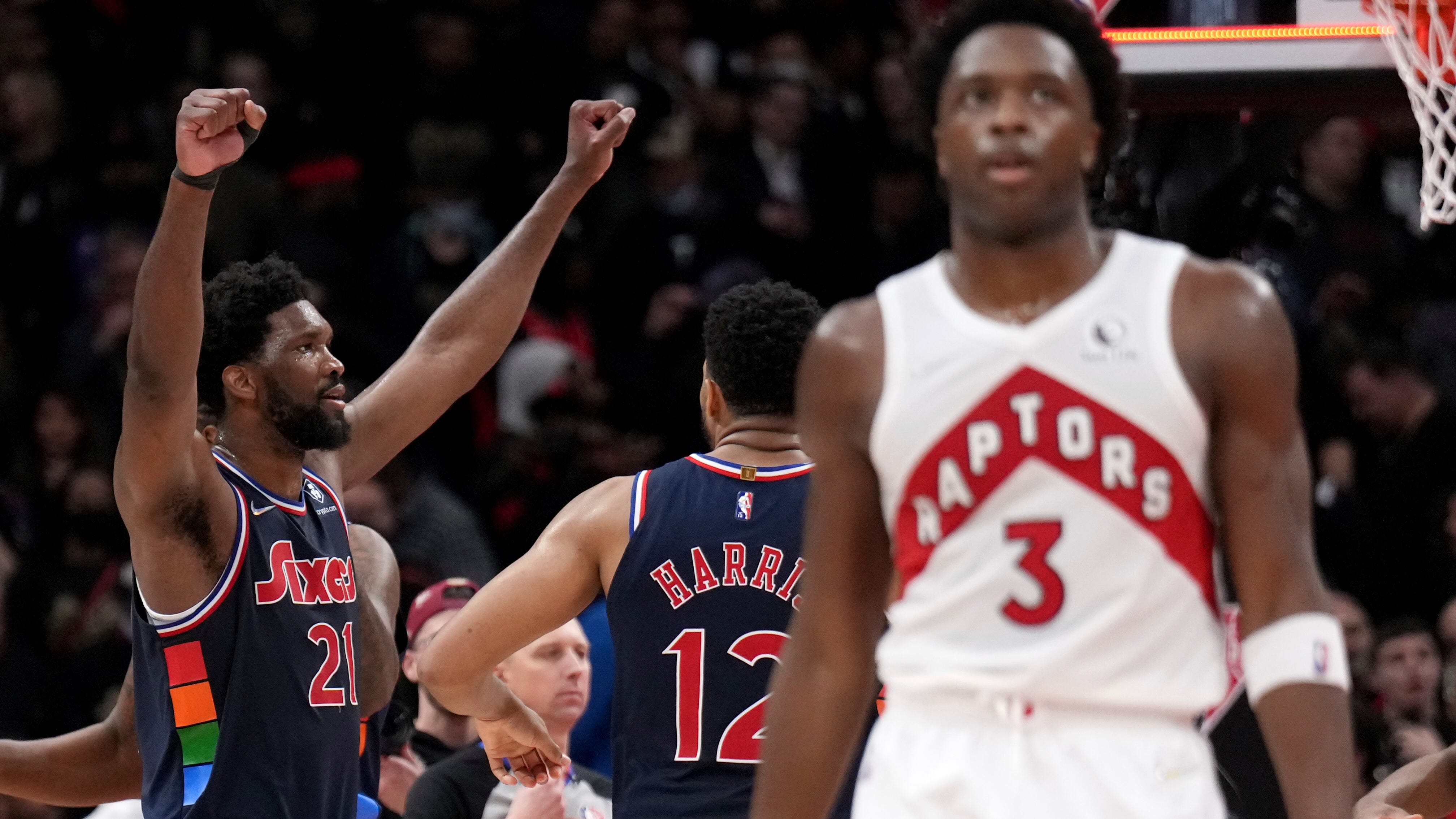 Embiid hits winning 3 in OT, 76ers beat Raptors for 3-0 lead