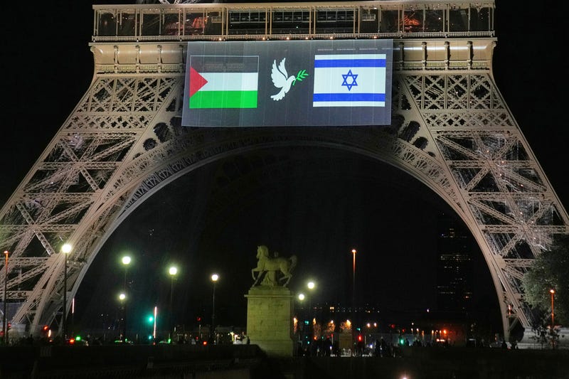 France Israel Palestinian Flags