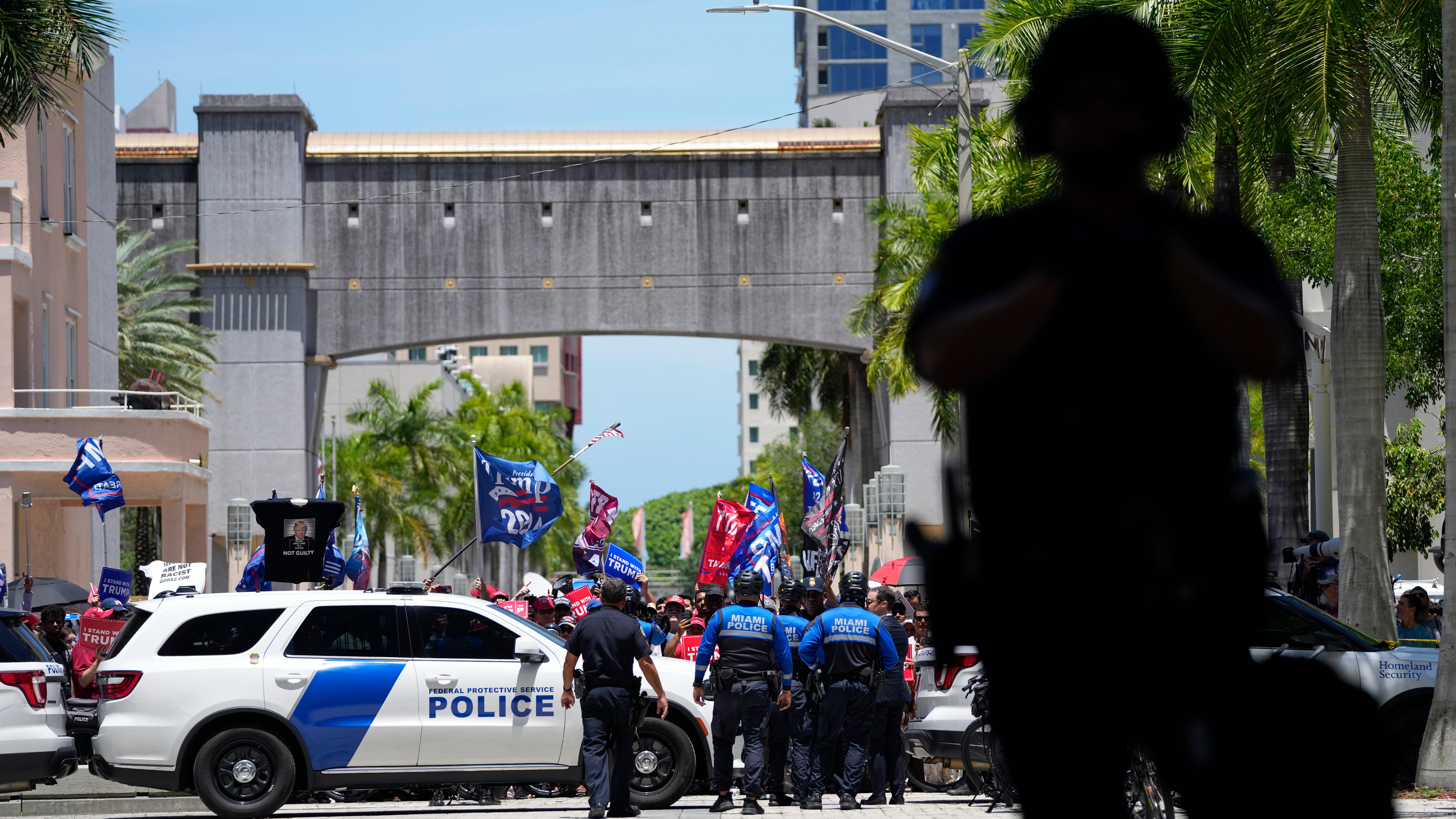 Trump arrives at Miami court for historic appearance over charges he hoarded secret documents