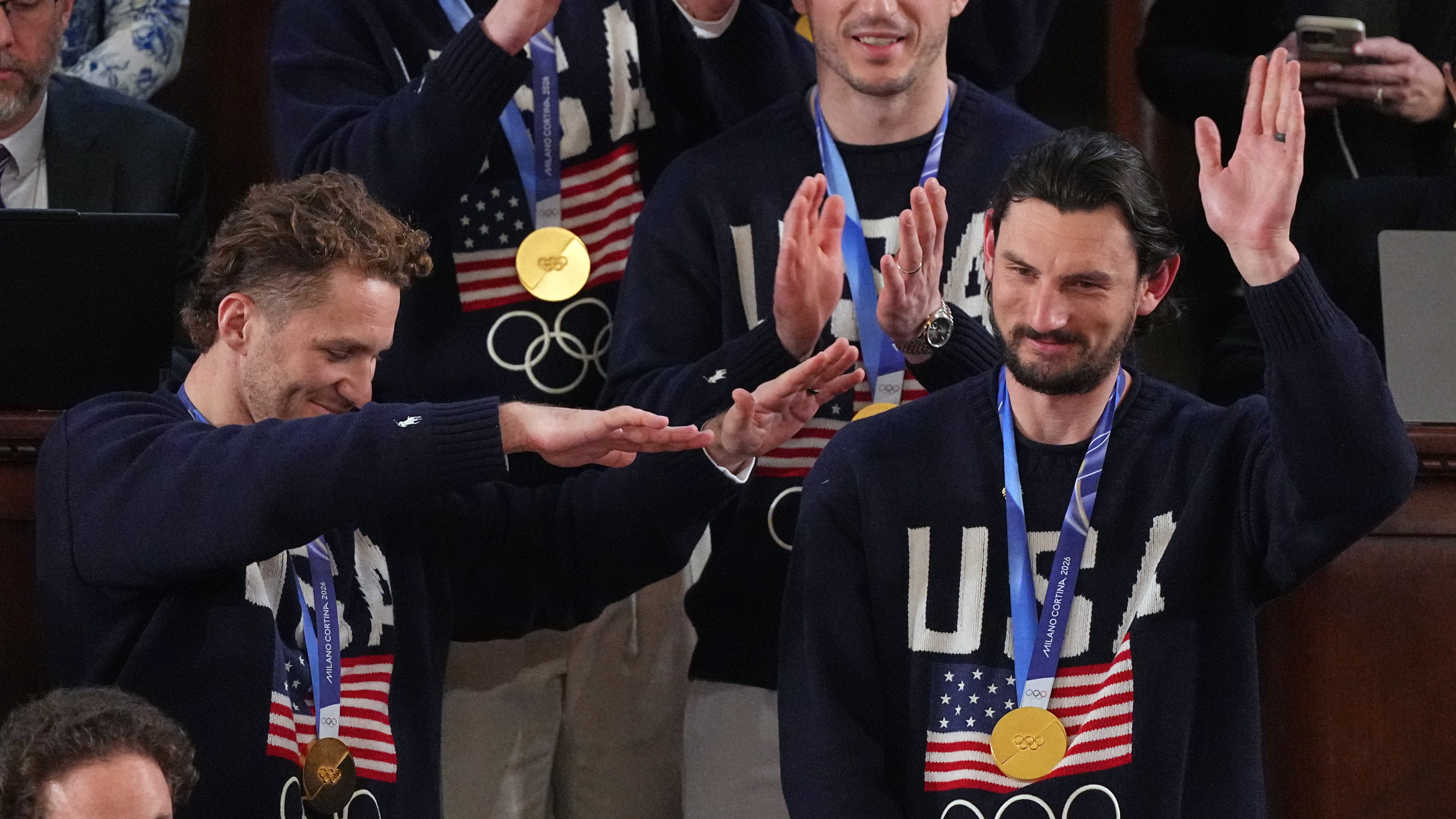 US men's hockey team feted at State of the Union; Trump says women's team will be honored 'soon'