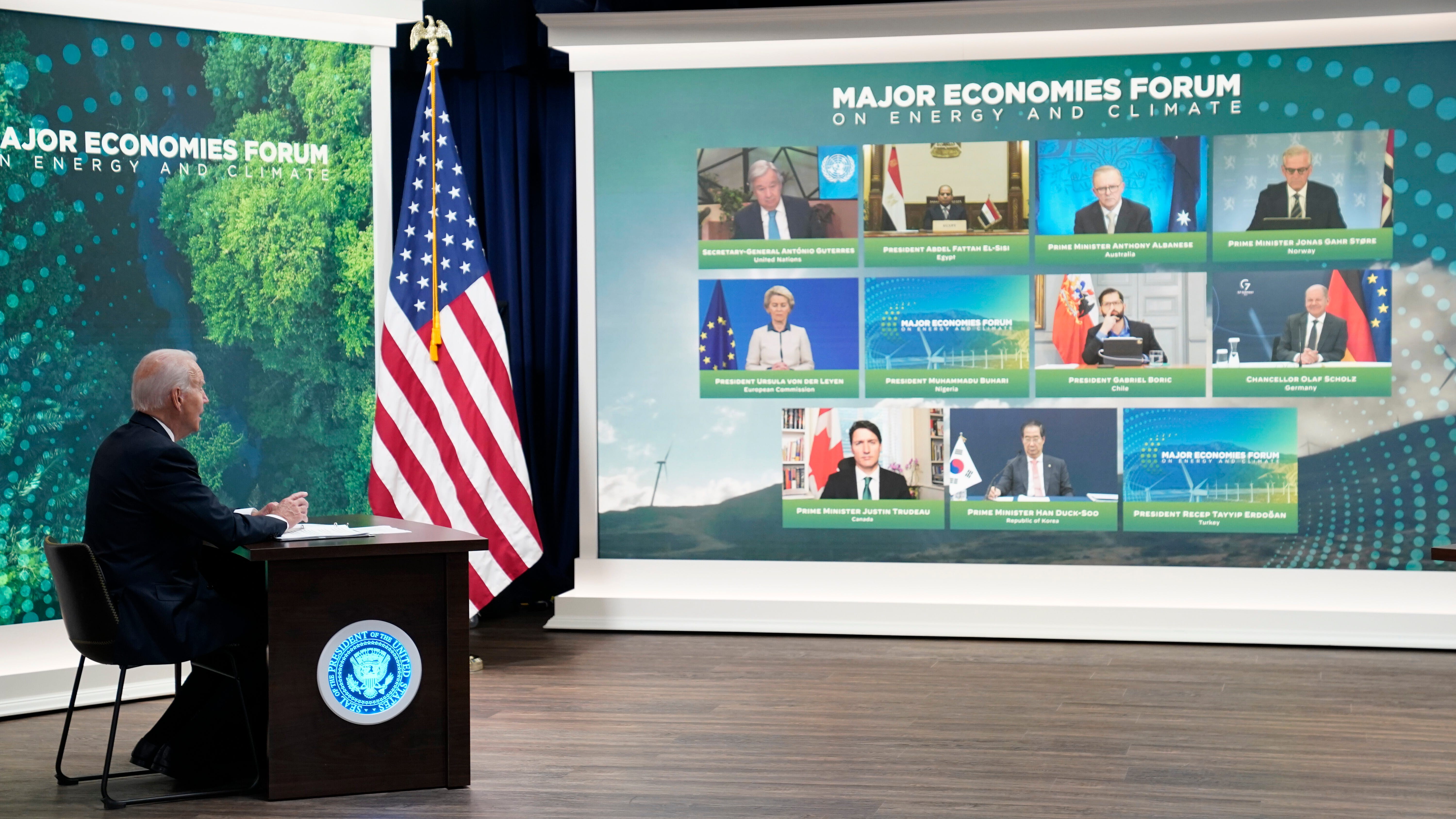Biden hosts climate meeting amid high gas price pressure