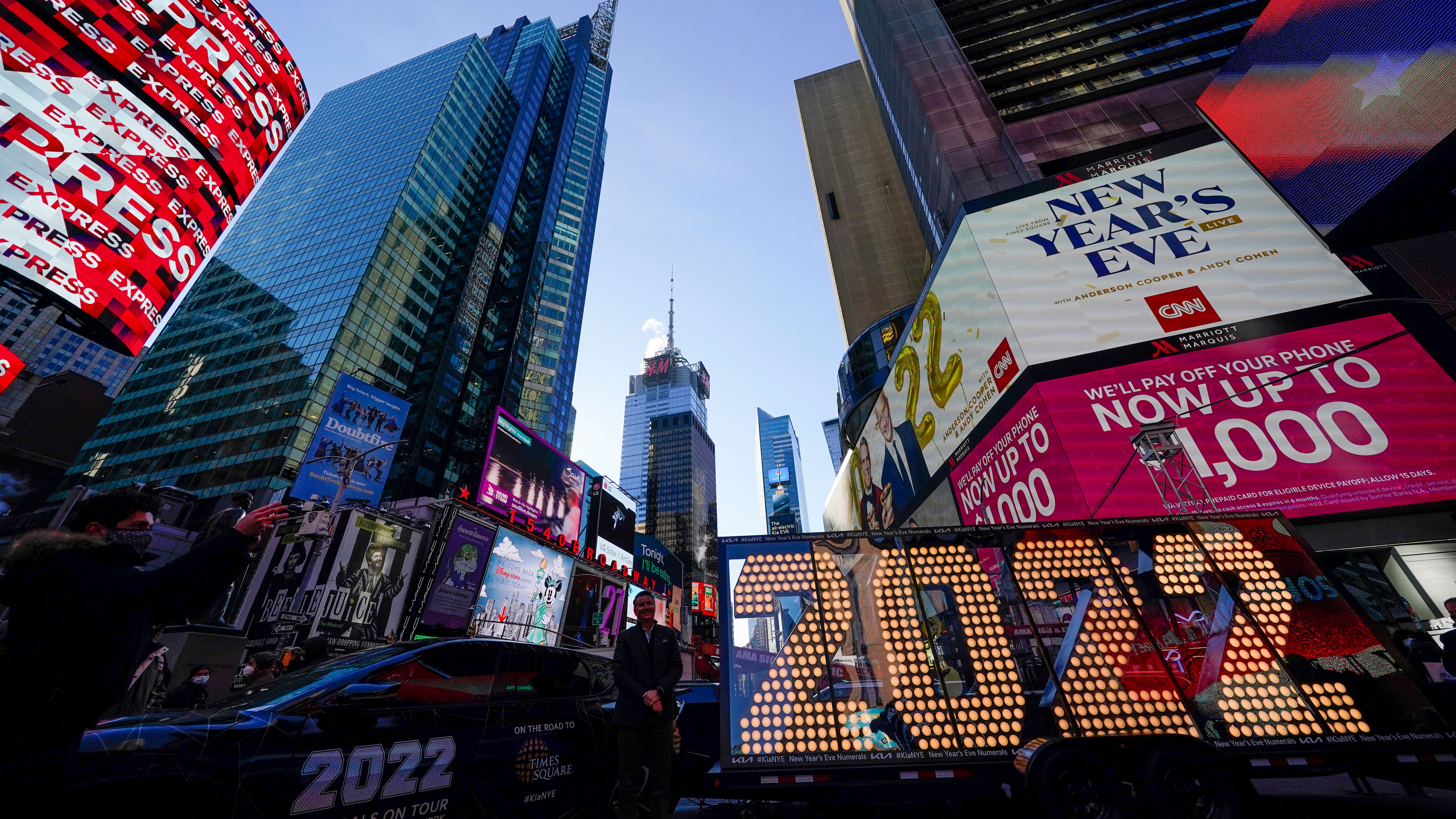 New Year's Eve in Times Square still on, with smaller crowd