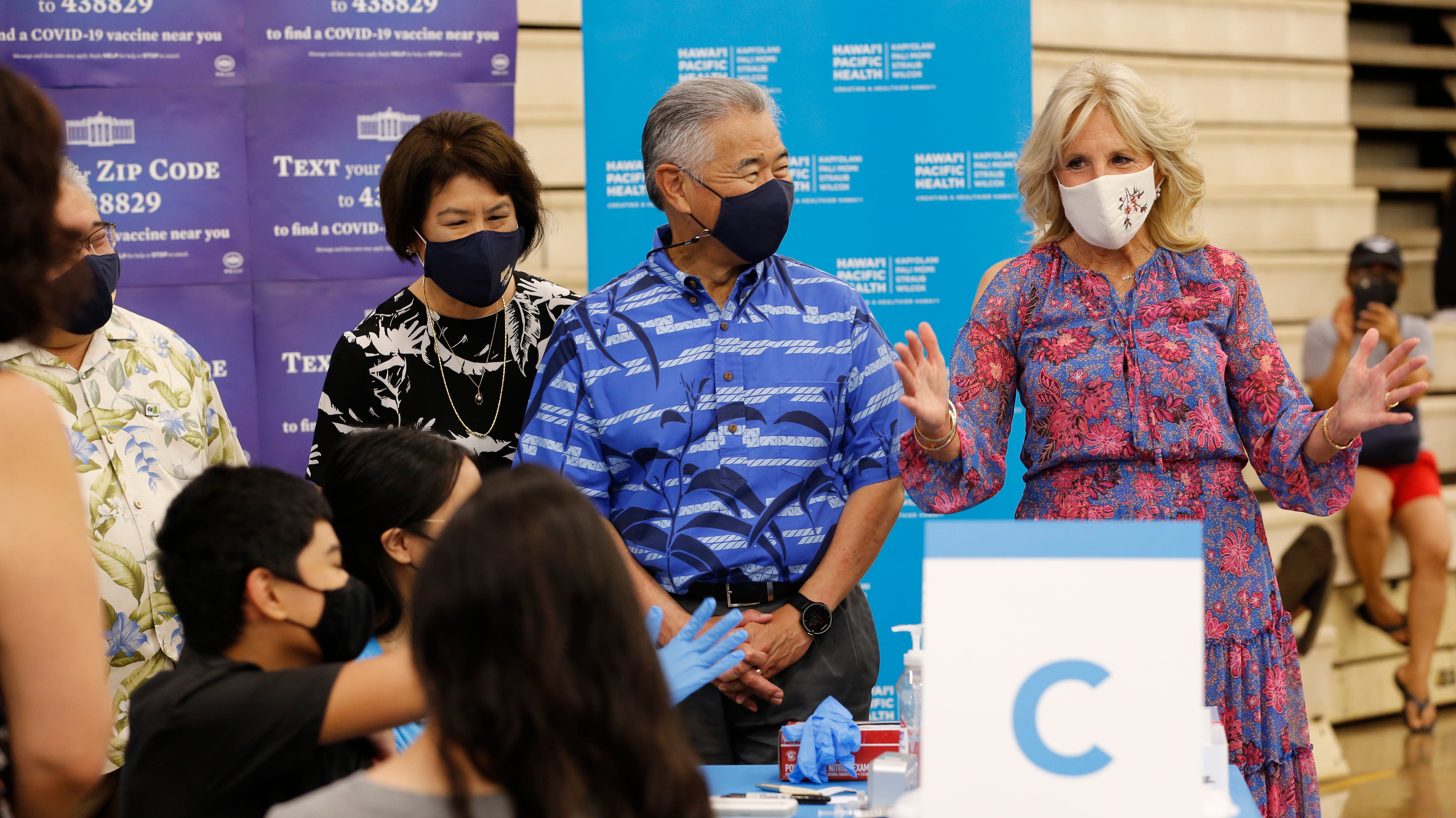 Jill Biden calls on unvaccinated in Hawaii to get shots