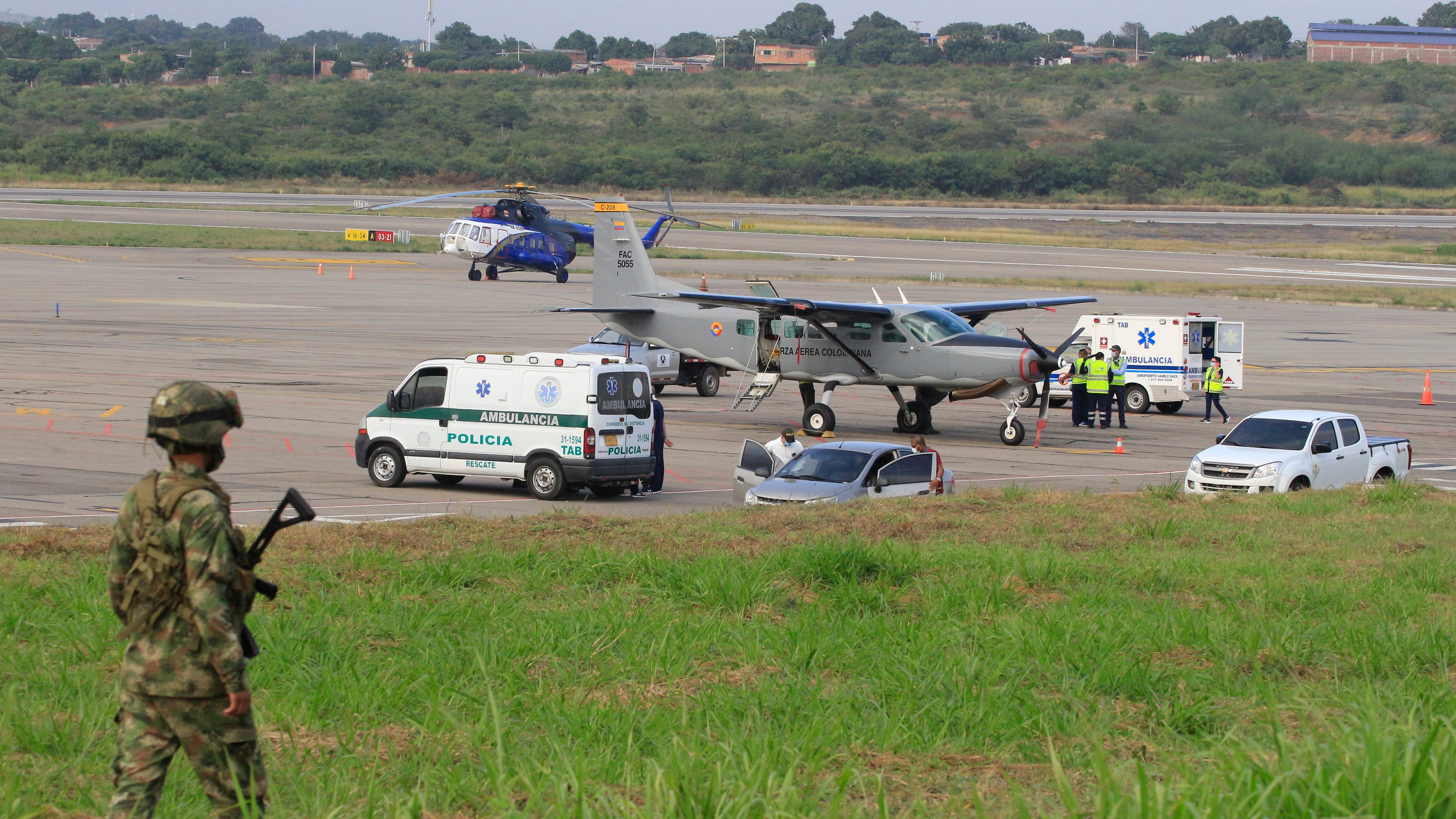 Explosion near Colombia airport kills two policemen