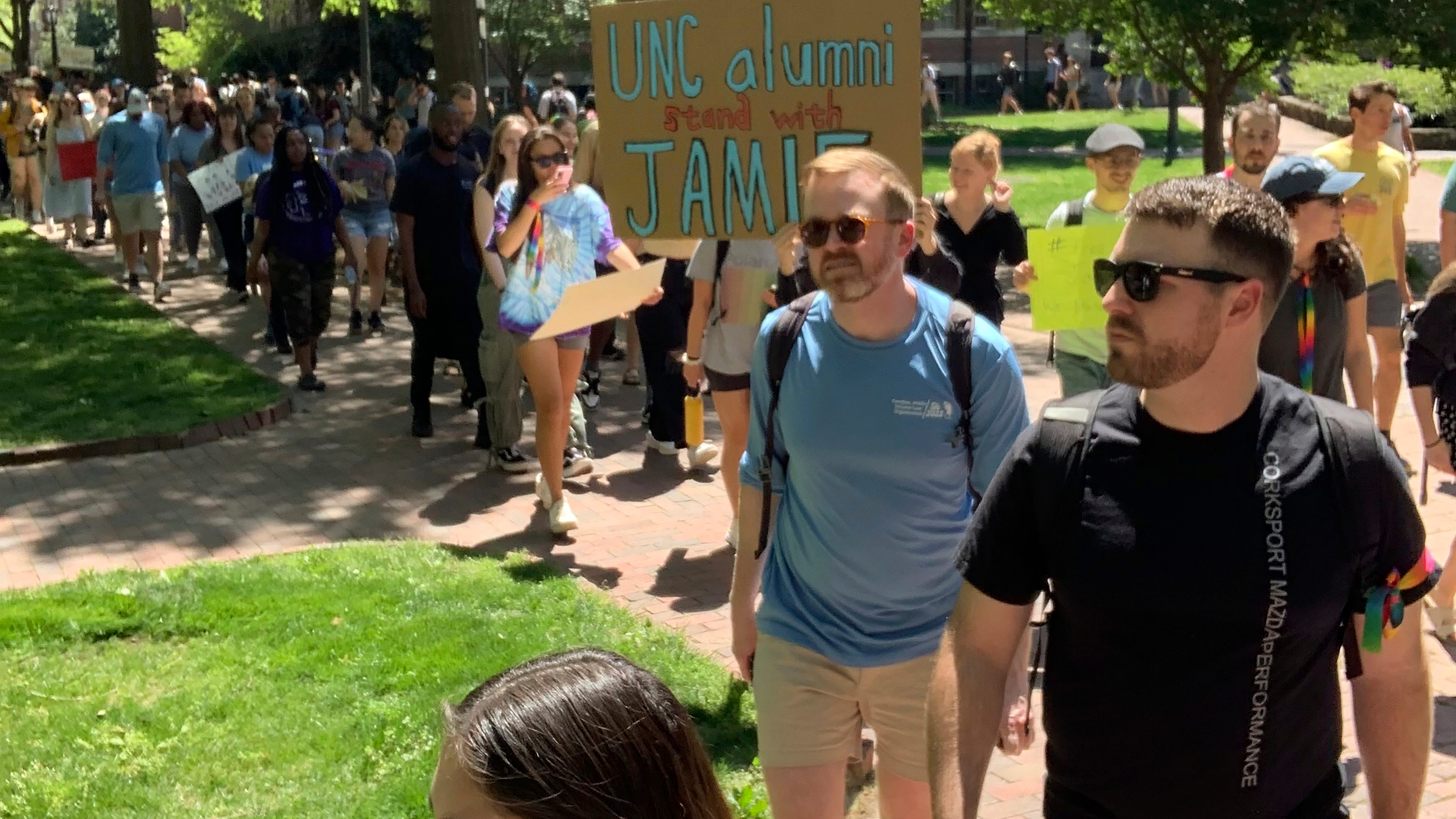 UNC students protest decision to ban 'Cop City' activist