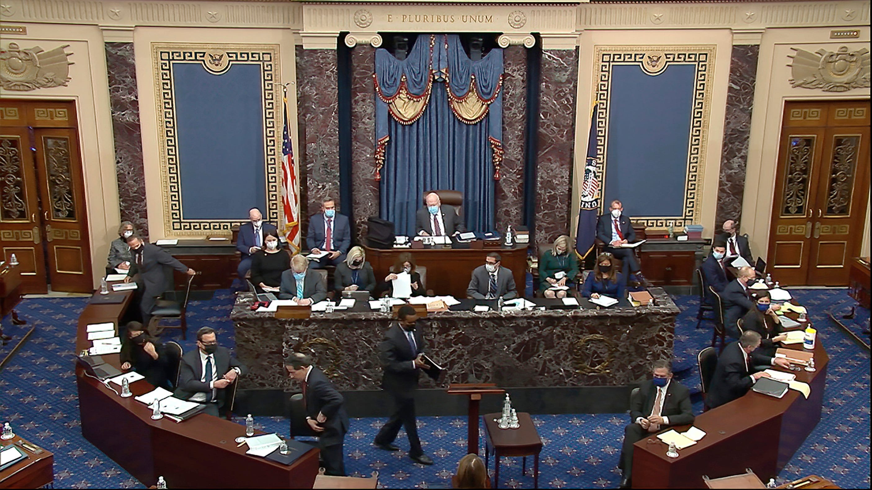 Impeachment trial goes blue, forcing network language calls