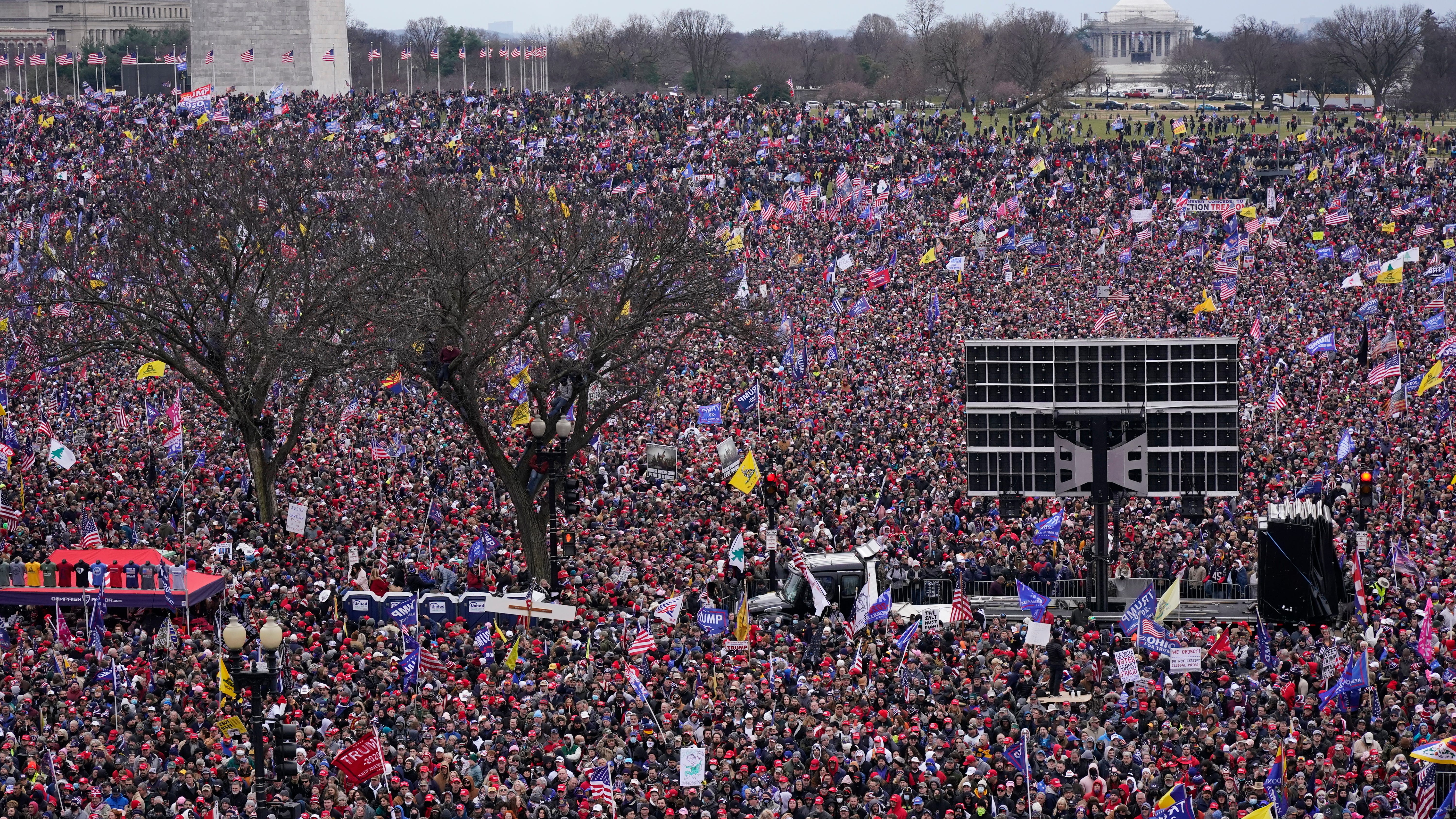 Thousands cheer Trump at rally protesting election results