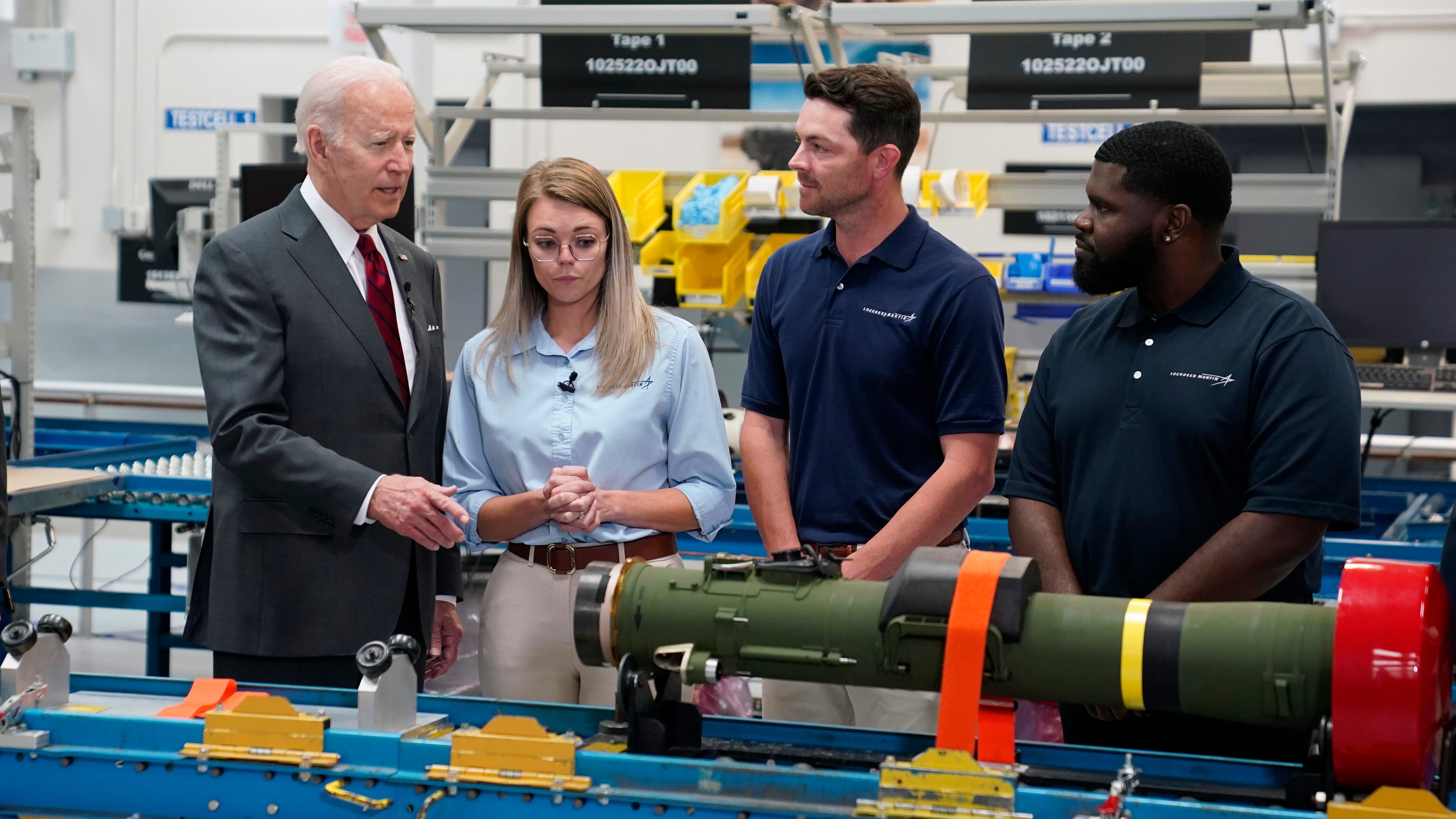 Biden visits Lockheed plant as weapons stockpile strained