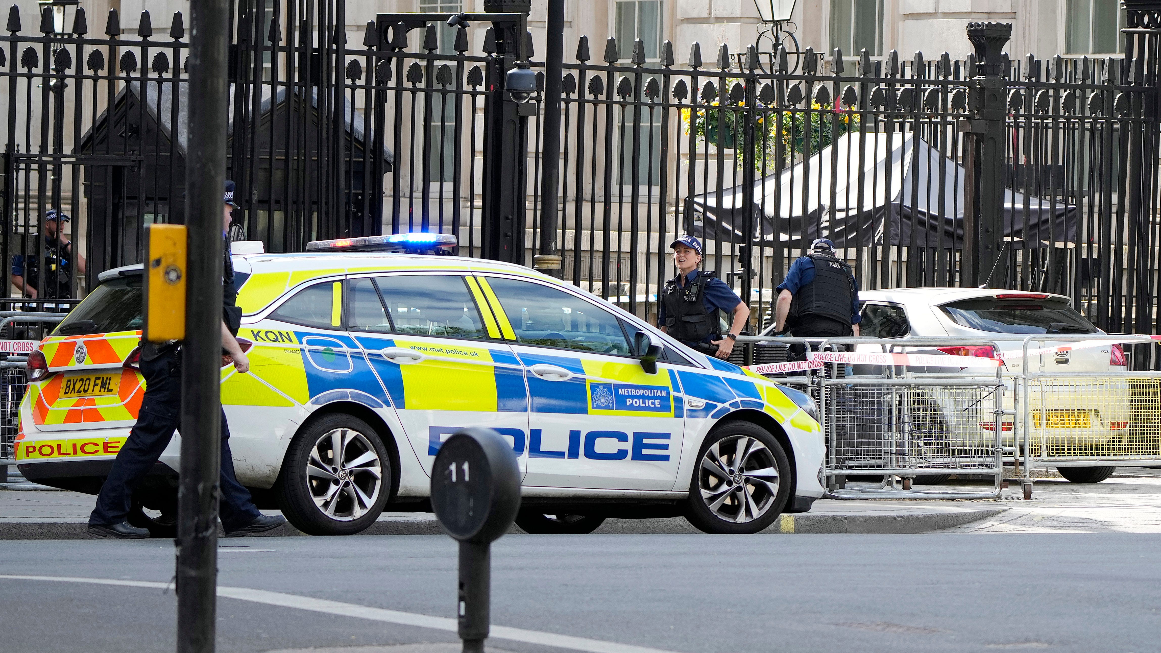 Man arrested after car collides with gates of Downing Street; police don't suspect terror attack