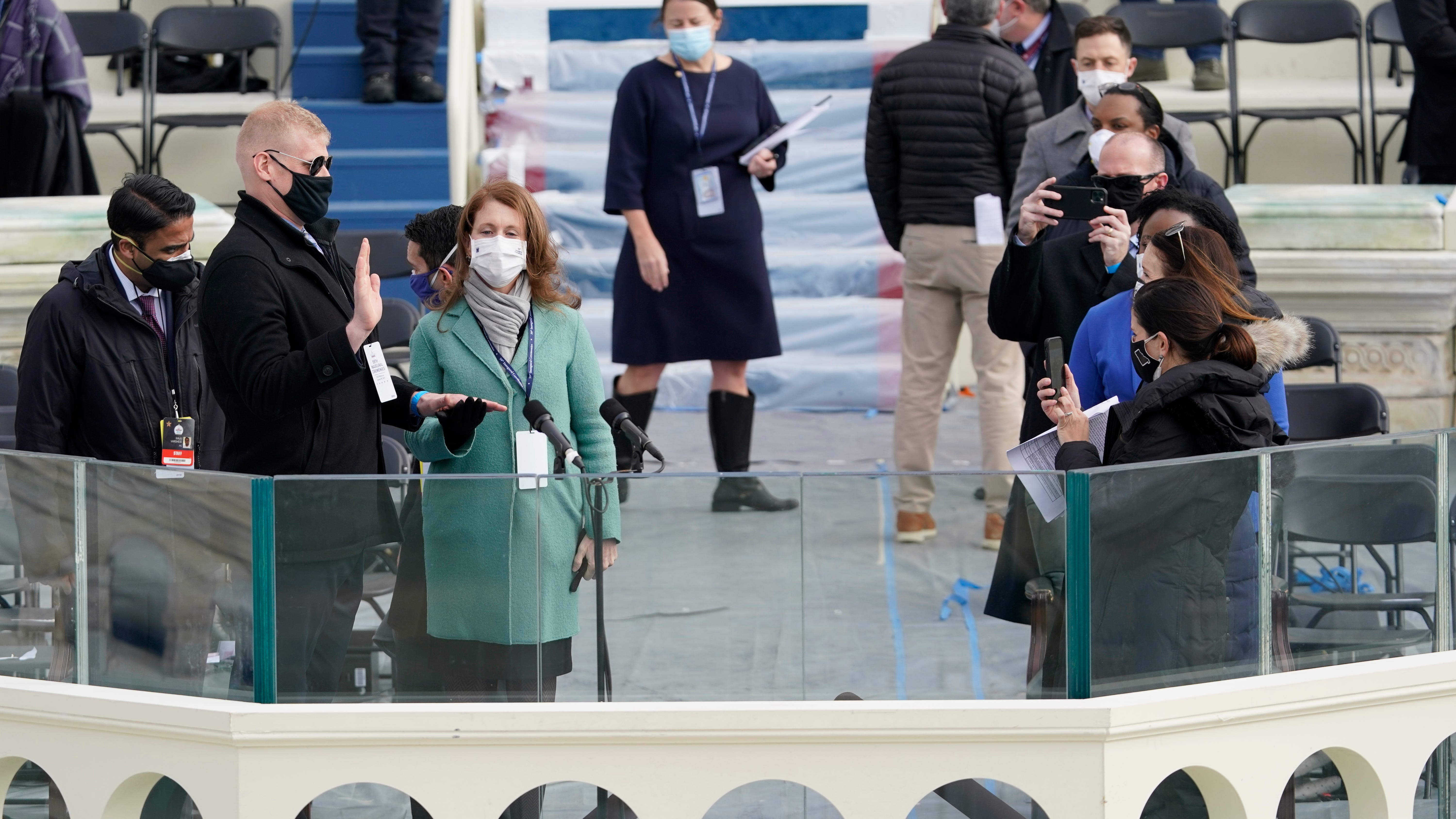 Inauguration rehearsal evacuated after fire in homeless camp