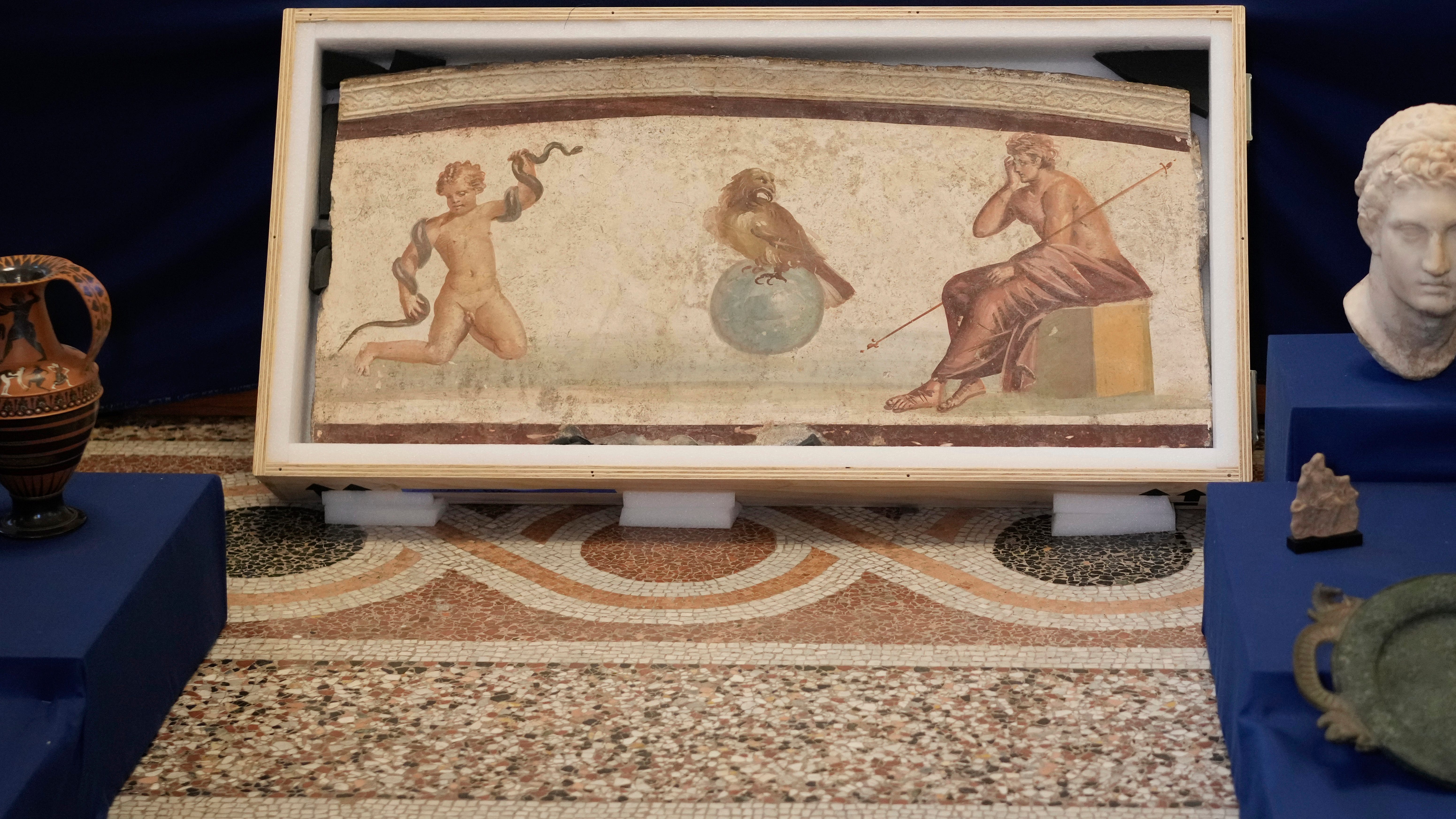 Ancient fresco among 60 treasures returned to Italy from US