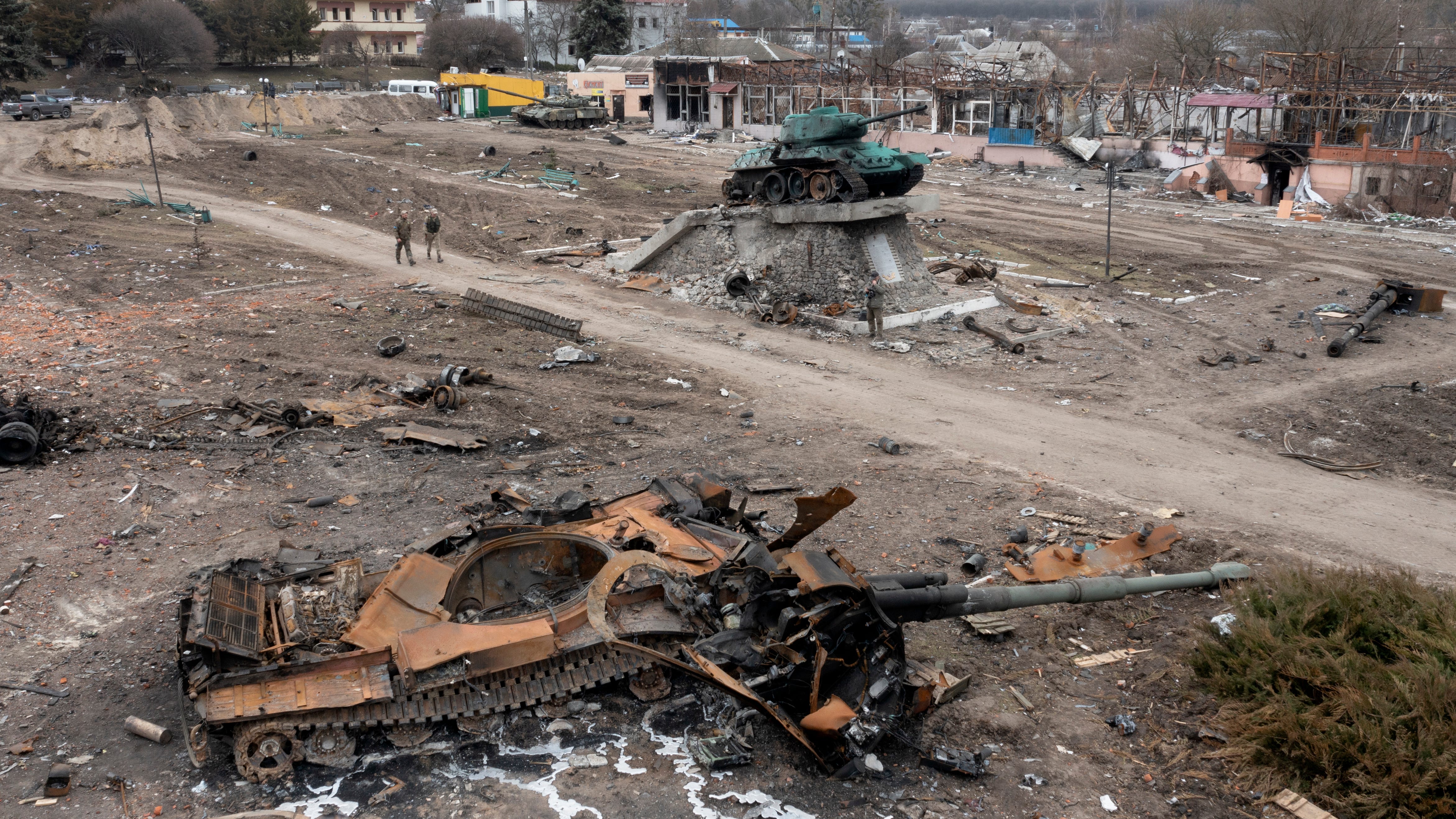 After Russian forces pull back, a shattered town breathes