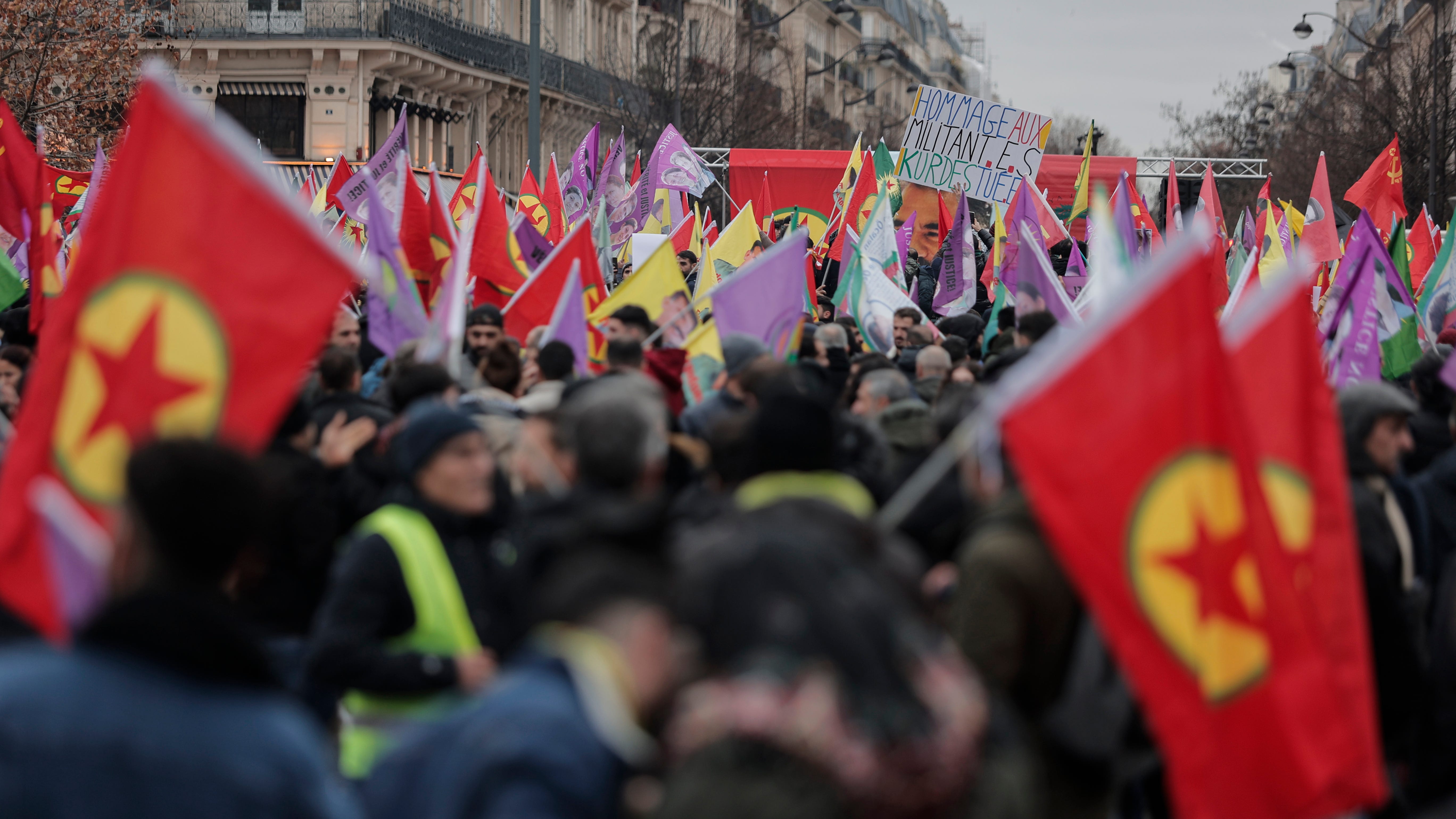 Kurds, anti-racism groups gather after deadly Paris shooting