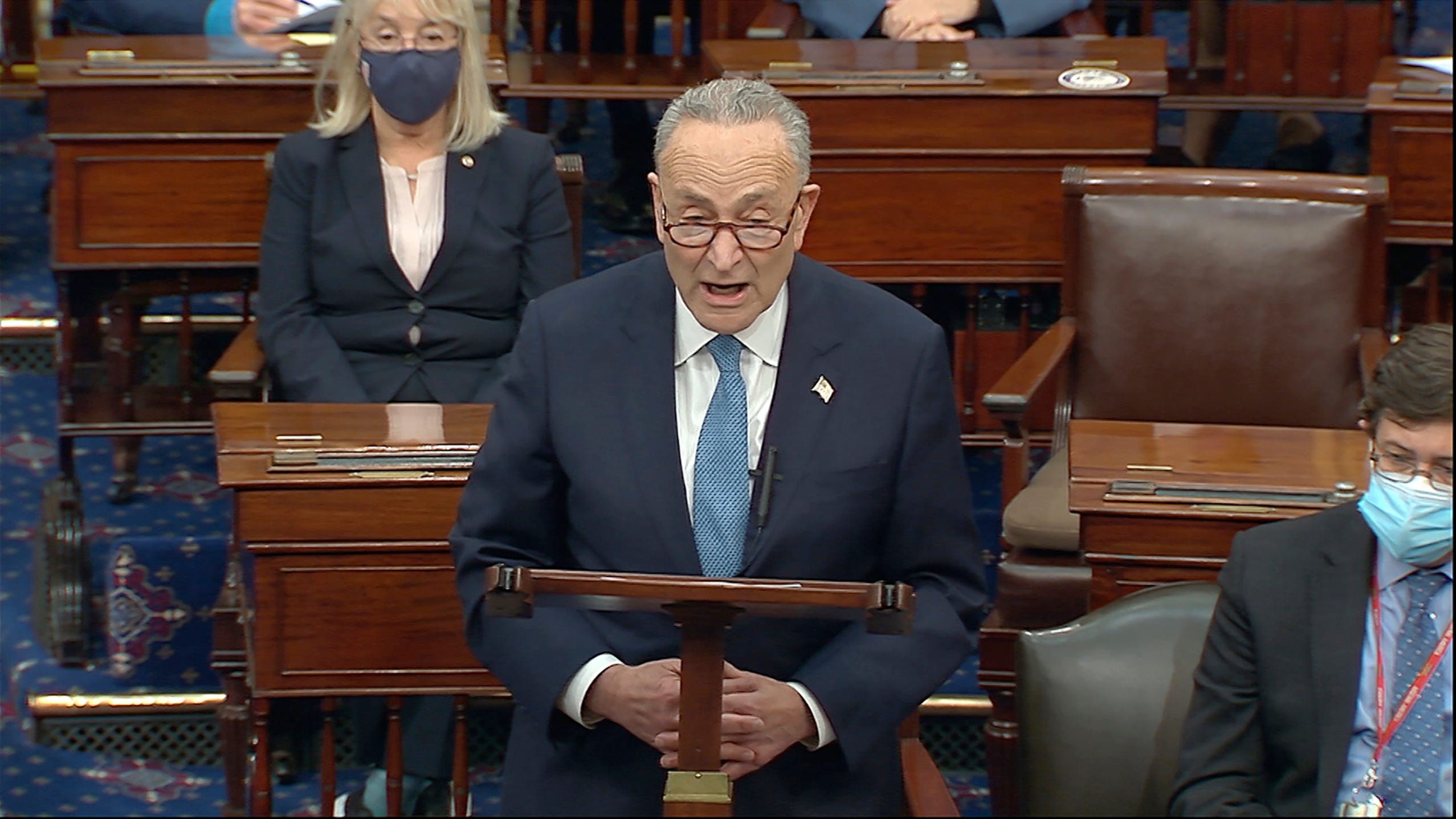 The Latest: Schumer urges Cabinet to oust Trump