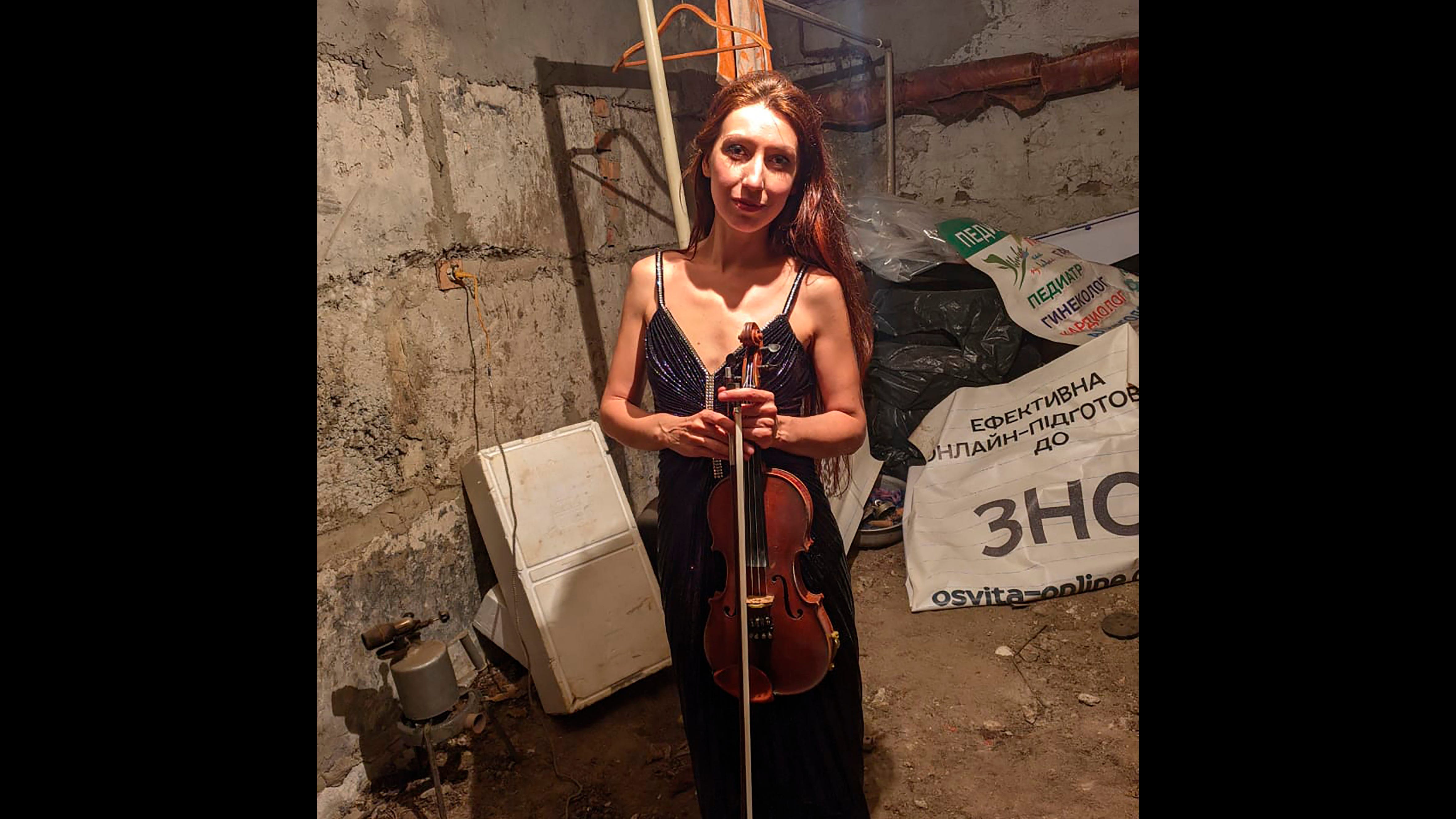 Sheltering from bombs, Ukraine's 'cellar violinist' plays on