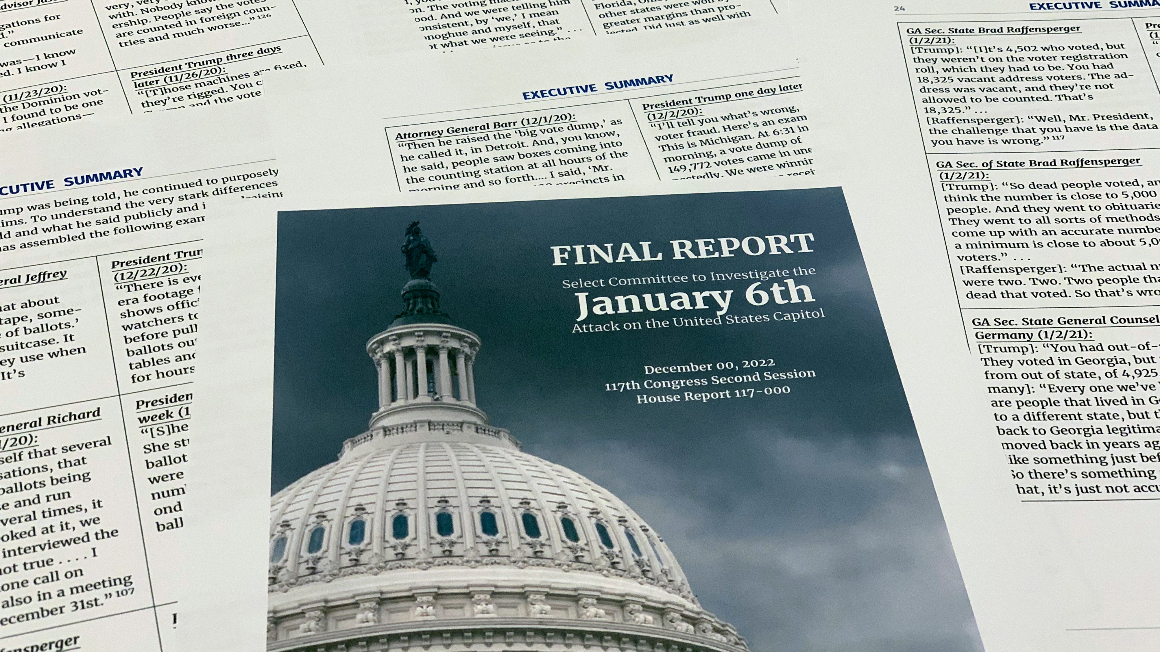 Jan. 6 report: Trump 'lit that fire' of Capitol insurrection