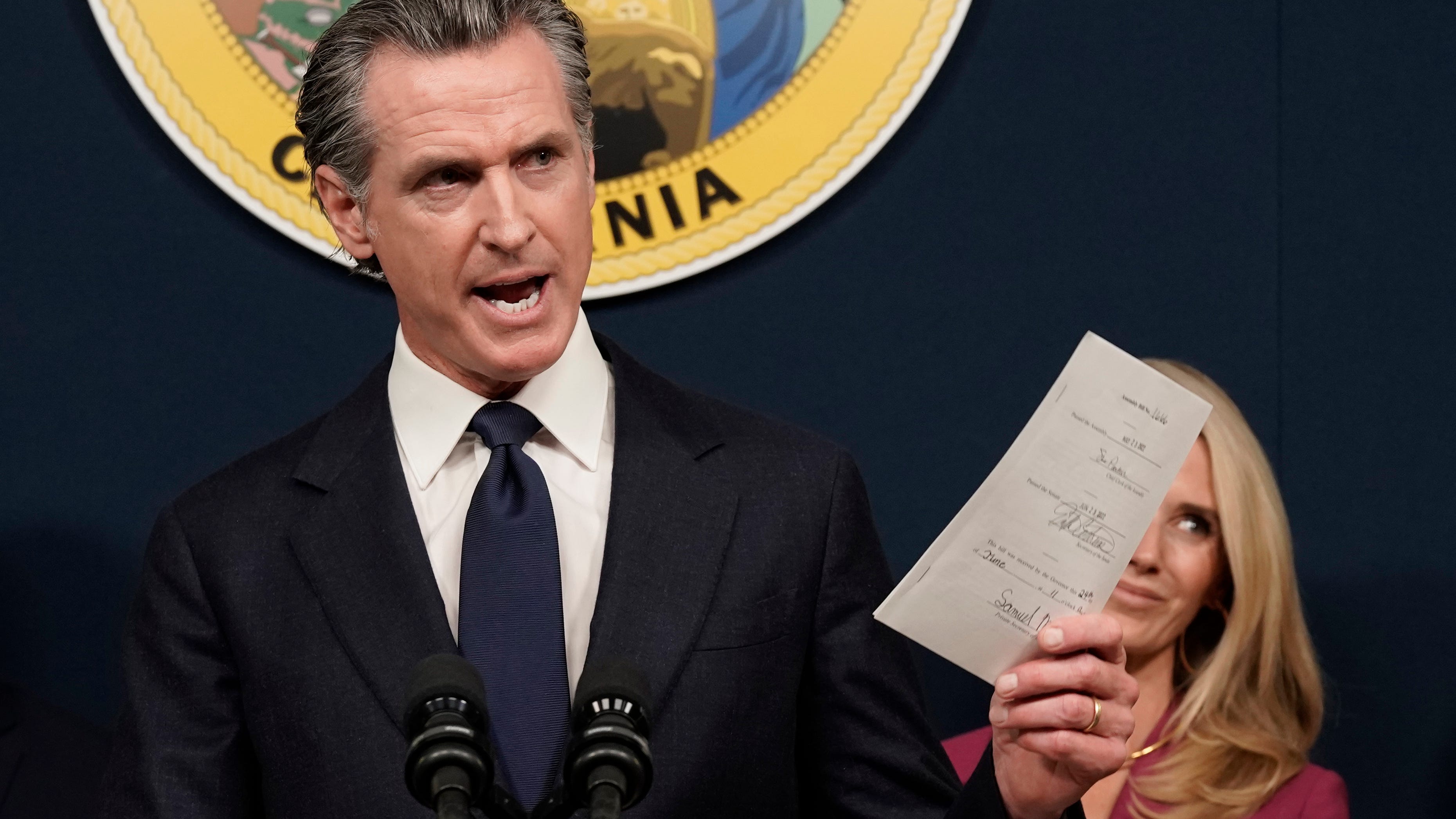 California's Newsom goes to Washington; 2024 chatter follows