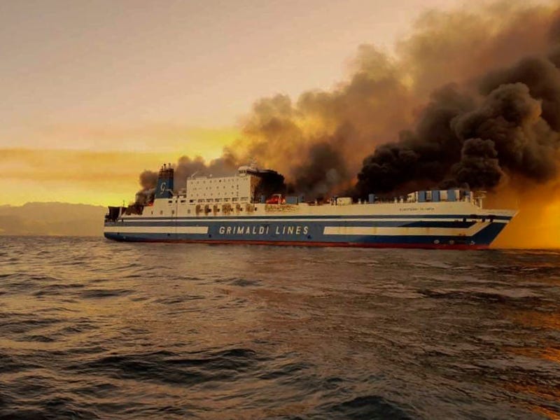 APTOPIX Greece Ferry Fire