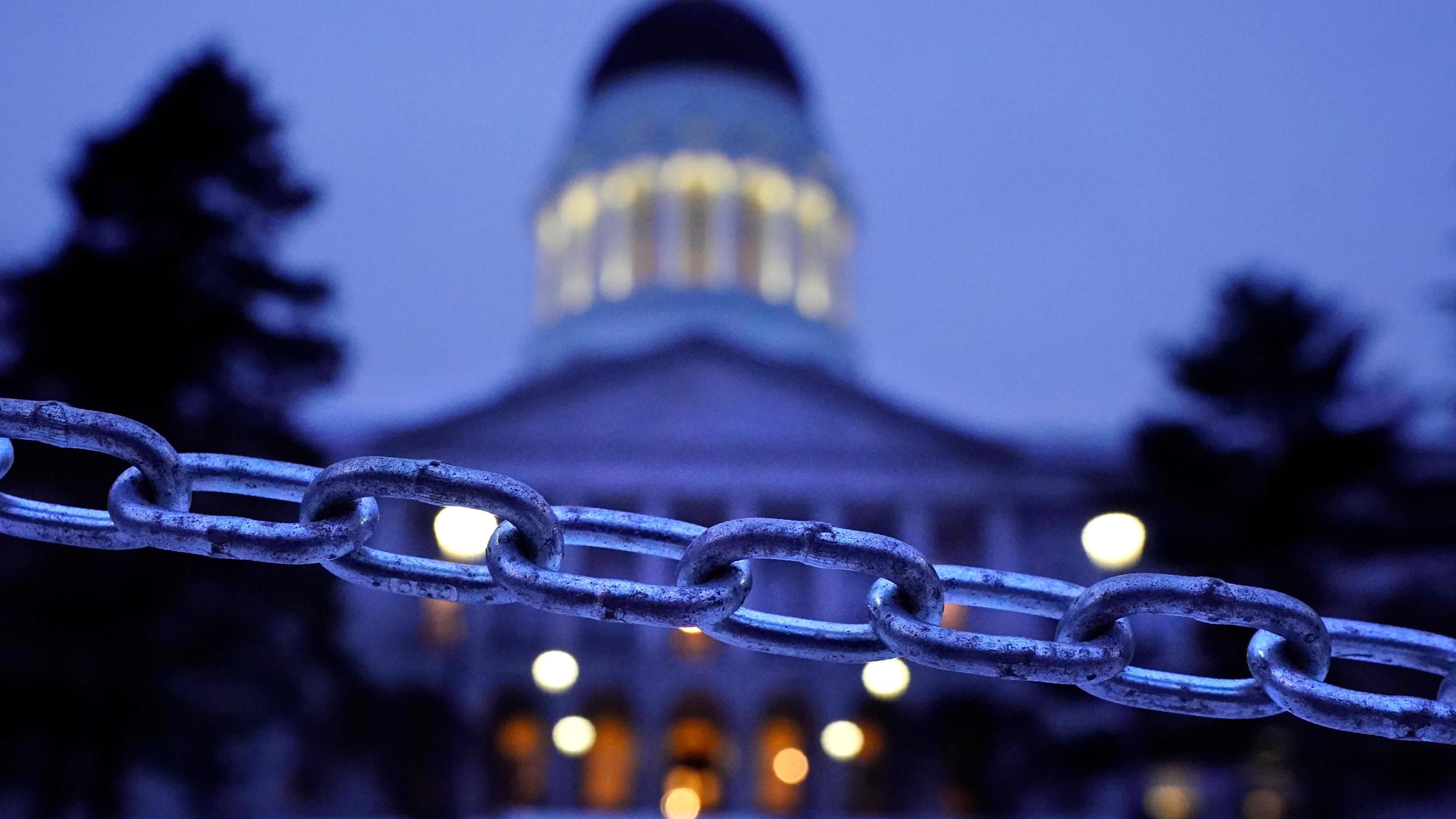 State capitols boarded up, fenced off, patrolled by troops 