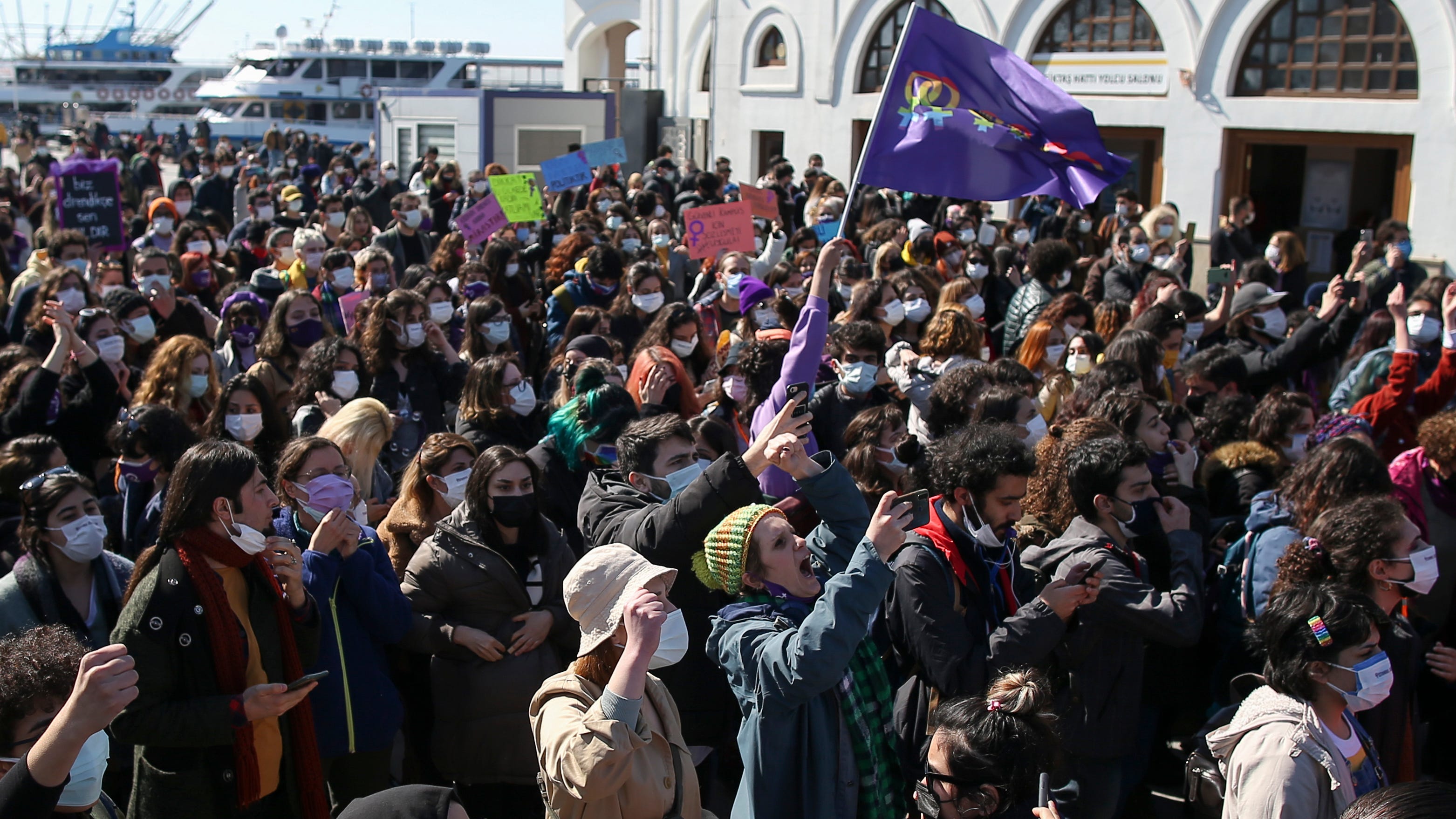 Women, LGBT people and students protest for rights in Turkey