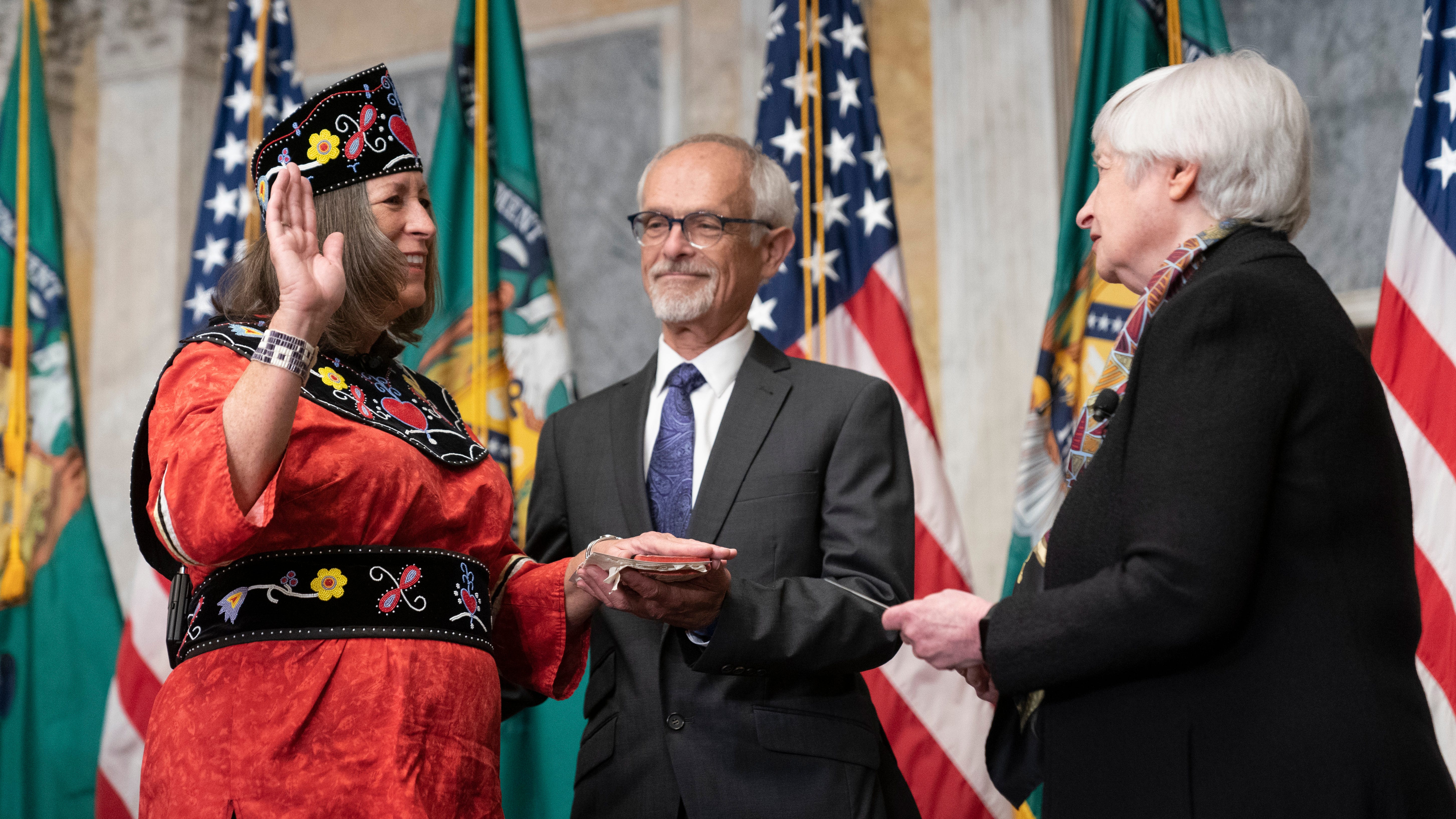 Malerba sworn in as 1st Native American in US Treasurer post