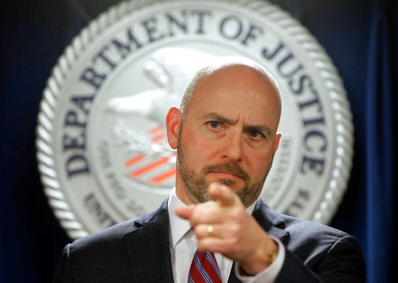 U.S. Attorney for District of Massachusetts Andrew Lelling announces indictments in a sweeping college admissions bribery scandal, during a news conference, Tuesday, March 12, 2019, in Boston.